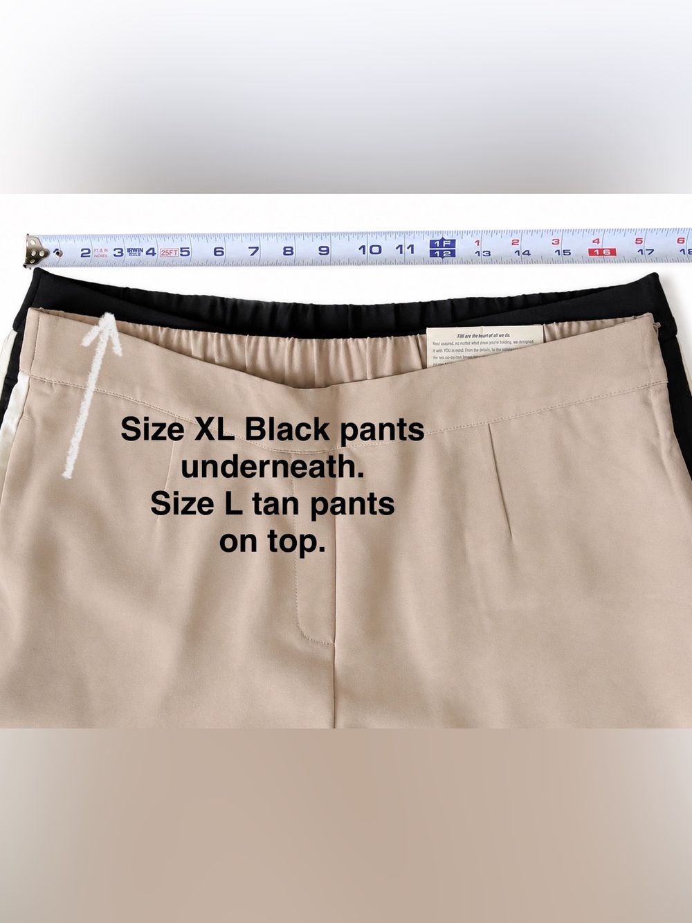 Lot of 2! Soft Surroundings Pants with Stripe Detail Tan=L and Black=XL - Picture 2 of 8